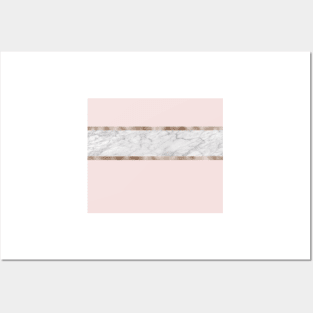 Strawberries and cream - grey marble & rose gold Posters and Art